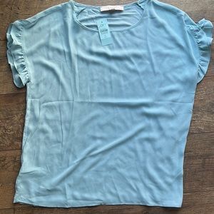 Short Sleeve Mixed Media Shirt - NWT - SP Loft